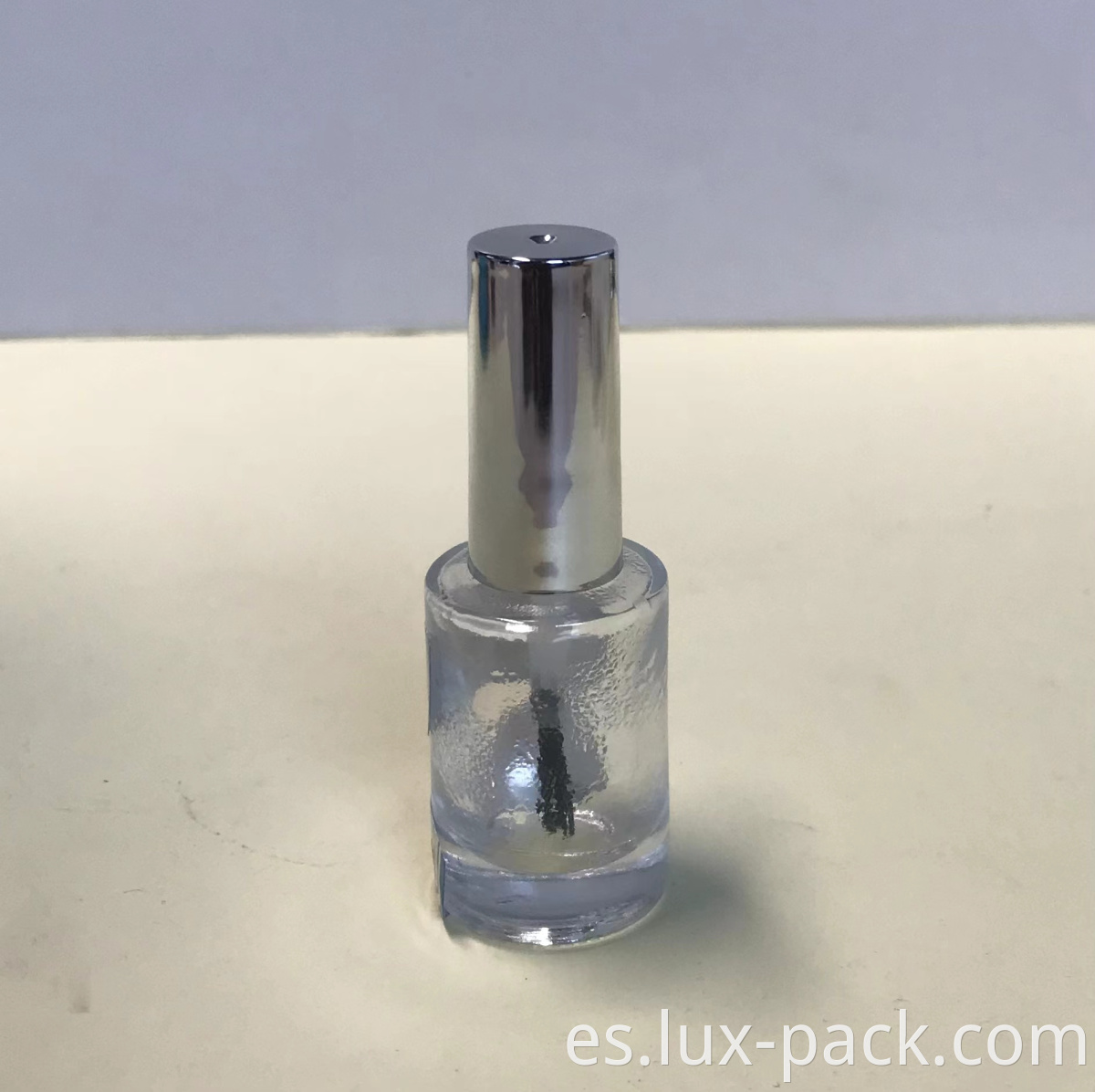 Custom vacío 5 ml 10 ml 12 ml 15 ml de esmalte de uñas transparente de vidrio con tapa